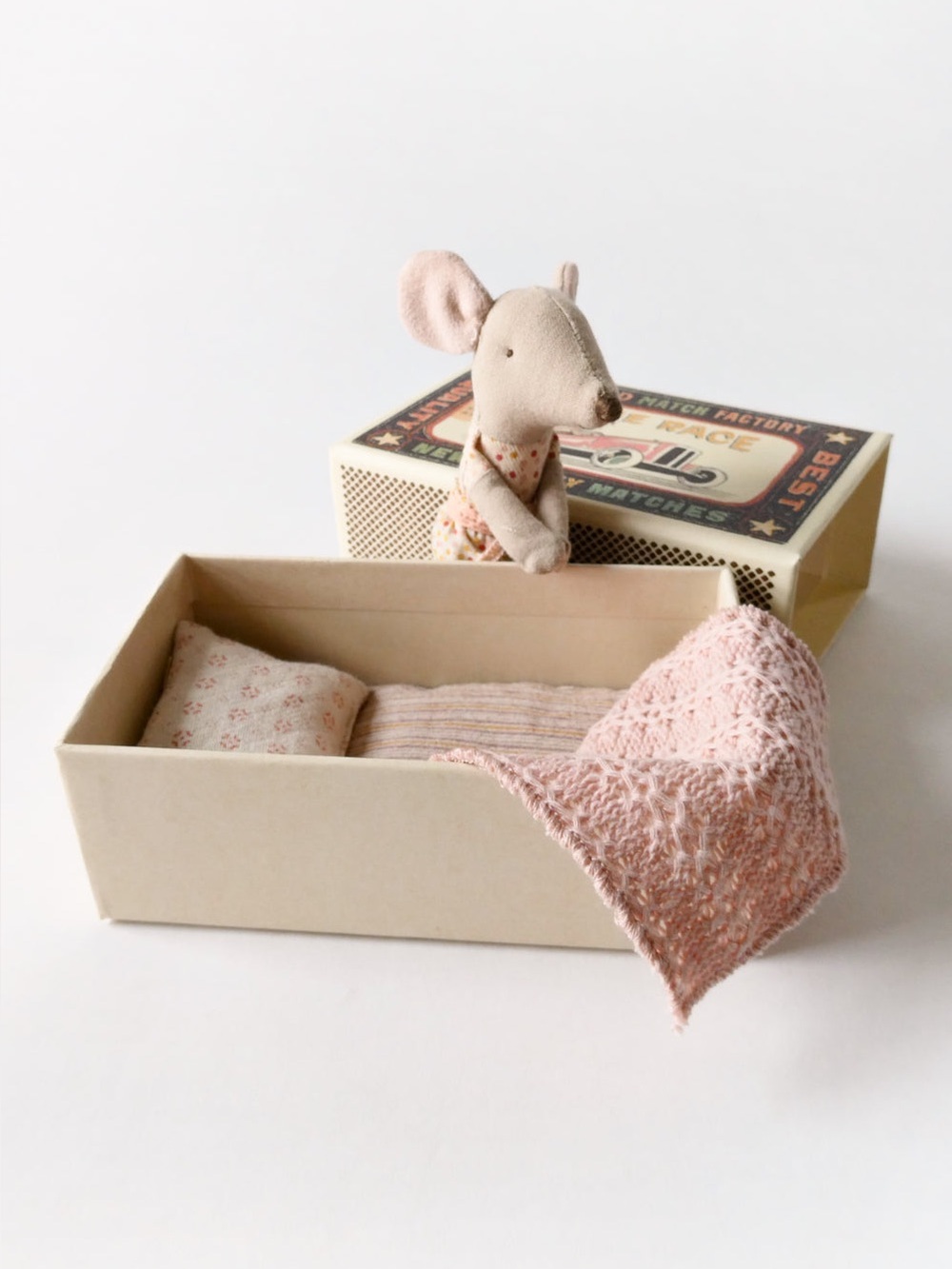 Maileg Little Sister Mouse in Matchbox